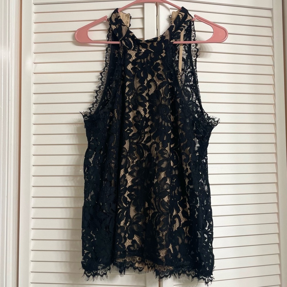 NWT Bebe Double layer lace tank